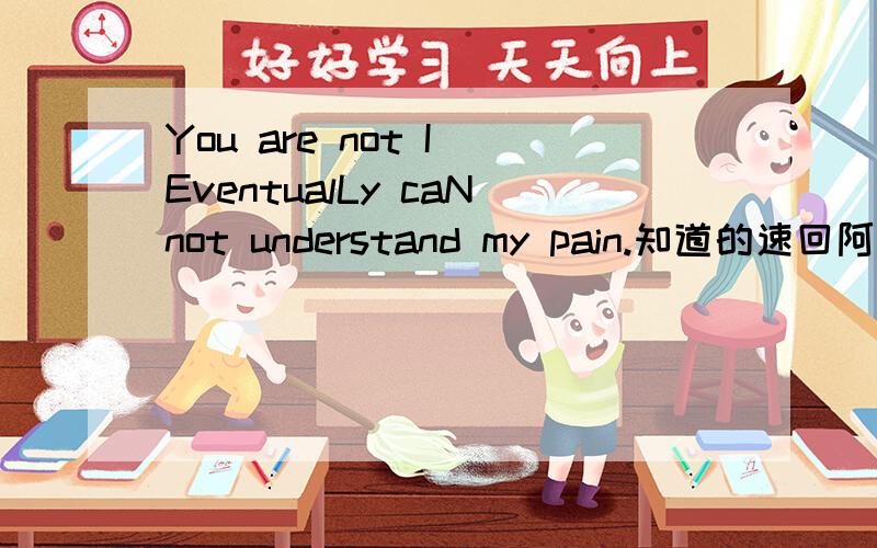 You are not I]EventualLy caNnot understand my pain.知道的速回阿?急用?