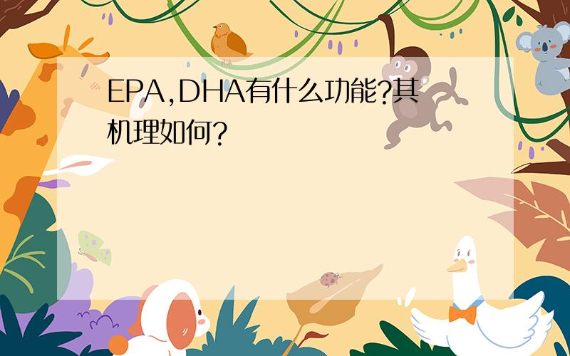 EPA,DHA有什么功能?其机理如何?
