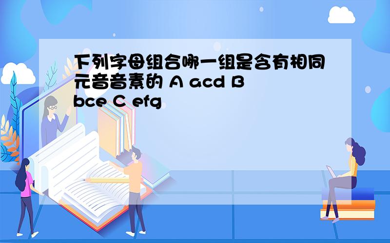 下列字母组合哪一组是含有相同元音音素的 A acd B bce C efg
