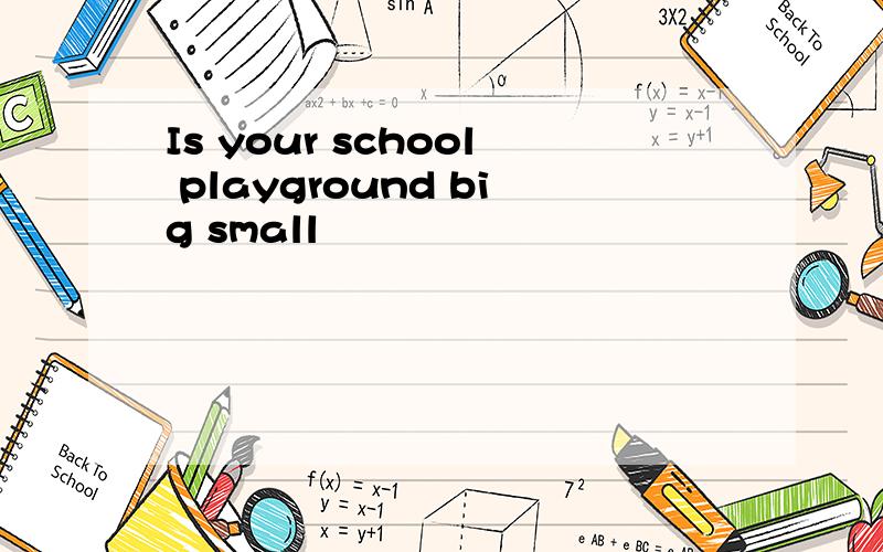 Is your school playground big small