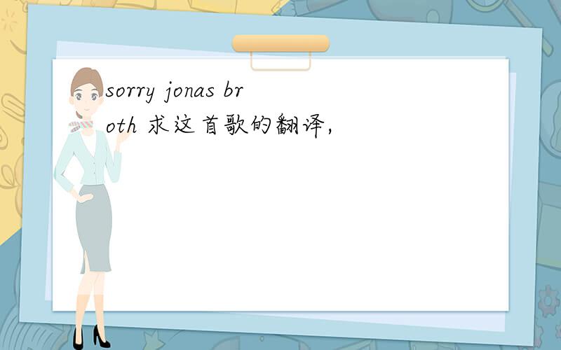 sorry jonas broth 求这首歌的翻译,